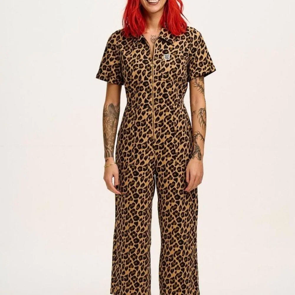 Lucy & Yak Ragan Cotton Jumpsuit in Leopard "Leo" US 14 (UK 18) - Picture 1 of 4